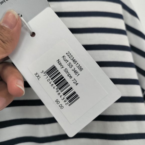 NNO 7 Men's Stripes T-Shirt Navy/White XXL - Picture 8 of 8